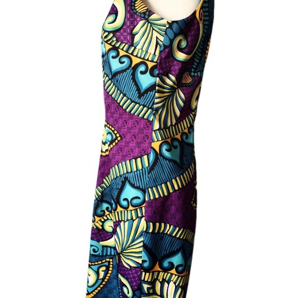 Alyx Limited Womens Geometric Multicolor Silky Sleeveless Sheath Dress Size 4 - Picture 2 of 6